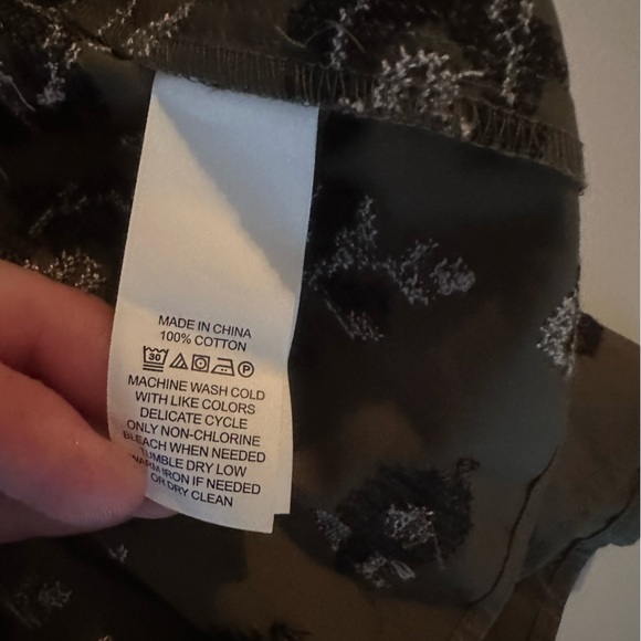 Kate Spade Olive Hue Green Black/White Embroidered Floral Poplin Skirt NWT M - Picture 13 of 15